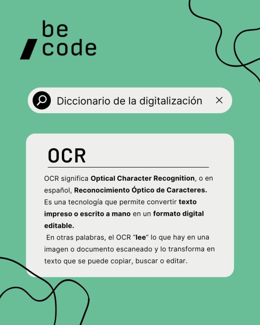 📸 Escaneas una factura en papel y… ¡listo!
 El sistema lee el texto automáticamente y lo convierte en digital.
Eso es 𝗢𝗖𝗥 (Reconocimiento Óptico de Caracteres) 👉 una tecnología que transforma imágenes o documentos escaneados en texto editable y buscable.

✅ Ahorra tiempo
✅ Evita errores de tipeo
✅ Facilita la organización de archivos

🚀 Digitaliza tus documentos y olvídate de escribir todo de nuevo.
 En BeCode te ayudamos a hacerlo fácil.

#TransformaciónDigital #TipDigital #OCR #DigitalizaTuNegocio #Eficiencia